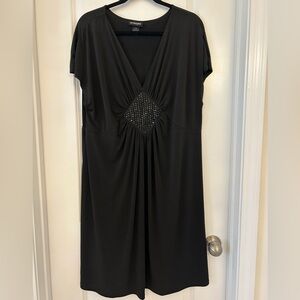 Lane Bryant Black Embellished Empire Waist Dress Size 14/16 Plus